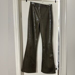 MOTEL ROCKS. Olive green lizard print pants